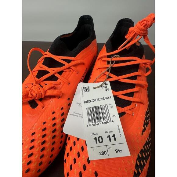 Adidas Predator Accuracy.1 AG Orange Black Soccer Cleats Men\'s Sz 11 GW4625 $250 main image 5